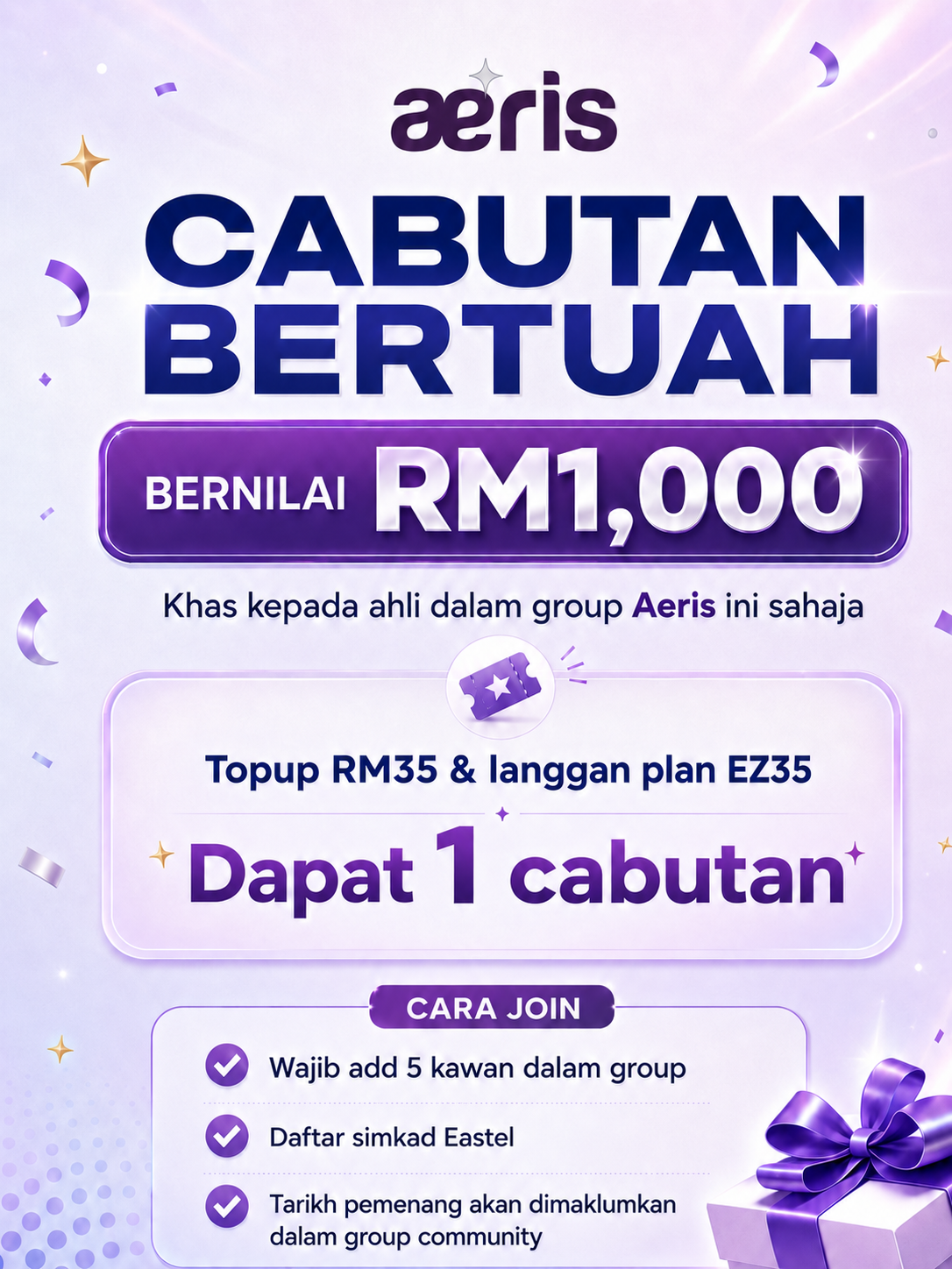 Aeris Cabutan Bertuah RM1000